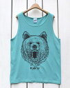 KAVU Bear Tank Top / Seaform front print pigment カブー ベアー タンクトップ / シーフォーム ブルー / フ...