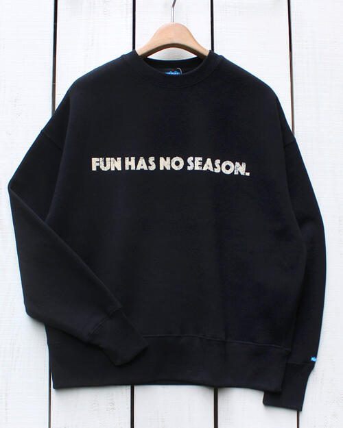 Rakuten - KAVU Phrase Sweat Fun / Black crew wide flocky print カブー フレーズ クルー スウェット ブラック 黒 / 裏起毛 ロゴ フロッキー プリント カスレ ワイド シルエット kavu unisex