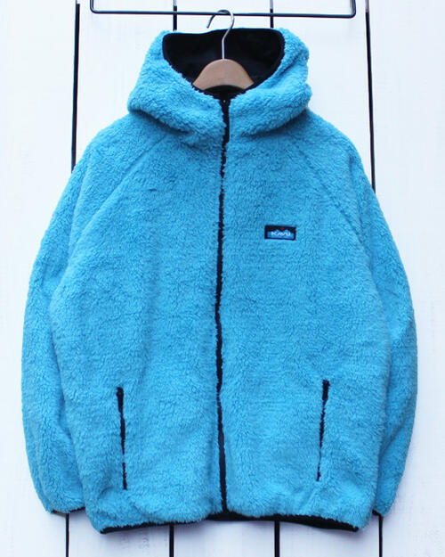 Rakuten - KAVU Fur Jacket / Turquoise black reversible hood boa fleece nylon カブー ファー ジャケット / ターコイズ ブラック リバーシブル フード ボア フリース もこもこ ナイロン 肘あて kavu カブー フリース