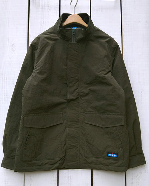 Rakuten - KAVU mens Green Wood Jacket / Khaki stand collar / quilt lining カブー グリーン ウッド ジャケット カーキ グリーン / しわ加工 リップストップ 襟裏 コーデュロイ キルティング 裏地 ワーク アウトドア kavu カブー