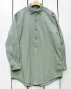 Czech Military Deadstock Grandpa Shirts / pullover Sage / non wash 1960s 70s `FRR fbhXgbN Op Vc / vI[o[ I[o[TCY 2 Z[W / O[ I[u Rbg mEHbV [