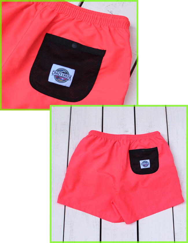 Crazy Creek Crazy Mesh Shorts / 2-col short pants inner クレイジー クリーク メッシュ ショーツ / 2色展開 メッシュ ポケット インナー 付き 短め 膝上丈 水陸両用 海 プール アウトドア キャンプ フェス crazy