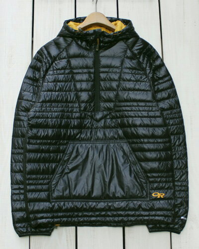 Outdoor Research Down Baja Pullover / jacket hood parka 800 fill Black Honey アウトドアリサーチ ダウン プルオーバー / フード ジャケット 800フィル グースダウン 保温 軽量 ブラック ハニー / イエロー outdoor