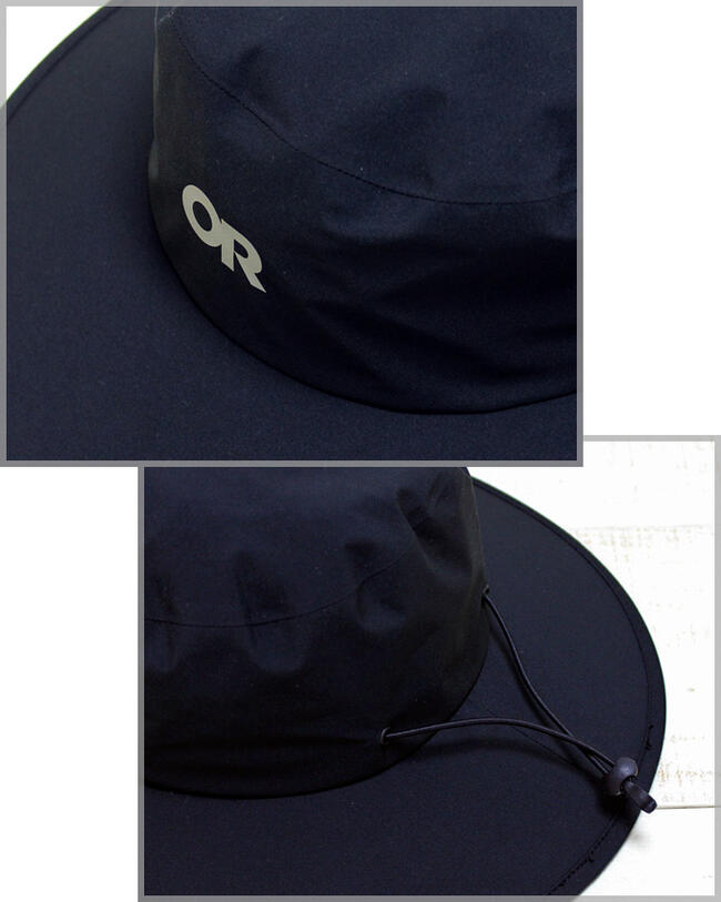 Outdoor Research Stratoburst Rain Hat / soft visor ventia waterproof / Black ...