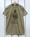 The Printed Image Standing Smokey T-Shirts / tee Prairie Dust スモーキー ベアー プリント Tシャツ / クルーネック 半袖 フロント バック プリント ダークベージュ / 熊 アウトドア 森林保護 エコ