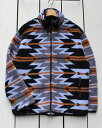 ペンドルトン ボアジャケット メンズ Pendleton JQ Boa Stand Blouson / fleece loose fit unisex Black / Wyeth Trail ペンドルトン ジャガード ボア スタンド ブルゾン フリース ジャケット ルーズフィット 総柄 / ブラック グレー オレンジ native pendleton