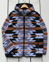 Pendleton JQ Boa Zip Hoodie / fleece loose fit unisex Black / Wyeth Trail ペンドルトン ジャガード ボア ジップ フーディ フリース ジャケット ルーズフィット 総柄 / ブラック グレー オレンジ ネイティブ native pendleton