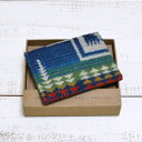 Pendleton Slim Wallet / leather wool Harding Royal Blue ペンドルトン スリム ウォレット / カードケース ウール ジャガード 1点物 レザー カード スロット キャッシュレス ブルー マルチ / ダークブラウン pendleton native(4)