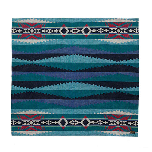 Rakuten - Pendleton Square Jacquard Rug Mat Lahaina Wave ペンドルトン スクエア ジャガード ラグ マット ブルー グリーン ネイティブ 総柄 インテリア ラグ / 裏 滑り止め付 大判 リビング / ポリエステル pendleton native