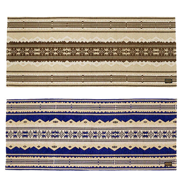 Rakuten - Pendleton Kitchen Middle Mat Cascadia Navy & Beige ペンドルトン キッチン ミドル マット ネイビー ベージュ ネイティブ 総柄 インテリア ラグ / 裏 滑り止め付 玄関 リビング / ポリエステル pendleton native