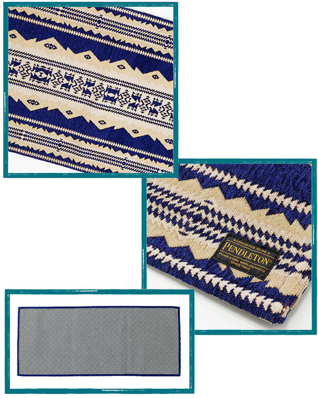 Pendleton Kitchen Middle Mat Cascadia Navy & Beige ペンドルトン キッチン ミドル マット ネイビー ベージュ ネイティブ 総柄 インテリア ラグ / 裏 滑り止め付 玄関 リビング / ポリエステル pendleton native [2]
