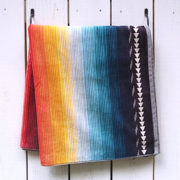 Rakuten - Pendleton Native Jacquard Bath Towel Saltillo Sunset ペンドルトン ネイティブ ジャガード バスタオル ブランケット コットンベロア 厚手 大判 ビックサイズ レインボー マルチ pendleton native ペンドルトン
