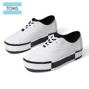 TOMS Women Cordones Boardwalk sneaker deck White Black トムス ウィメンズ コルドンズ ボードウォーク スニーカー デッキ ひも ホワイト 白 ブラック 黒 キャンバス toms レディース