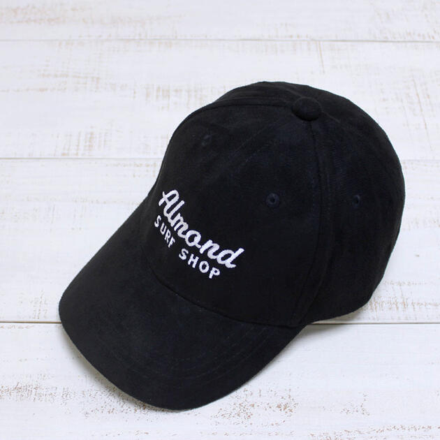 Rakuten - Almond Surfboards Suede Cap / Black 6-panel trucker fake suede アーモンド サーフ スウェード キャップ / ブラック 黒 / 刺繍 ロゴ 6パネル トラッカー シンセティック スウェード ベースボール almond surf westcoast beach