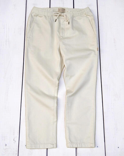 Rakuten - Almond Surfboards Designs Cotton Twill Easy Pants / Natural zip front tapered アーモンド サーフ コットン ツイル イージーパンツ ナチュラル 生成り / テーパード シルエット 日本製 Japan Made almond surf westcoast beach