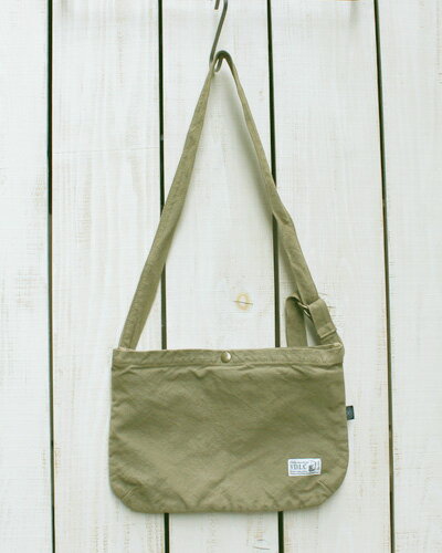 V.D.L.C Shoulder Pouch / sacoche unisex Beige overdye ブイディーエルシー ショルダー ポーチ サコッシュ 帆布 コットン ベージュ 後染め made in japan 日本製 vdlc キャンバス 斜め掛け 肩掛け