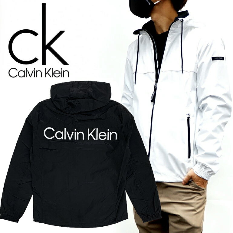 Calvin Klein　カルバンクライン ウインドブレーカーCM330137メンズ　ジャケット　ナイロンパーカー　ライトアウターブランド　背中ロゴ　アウトドア　キャンプck