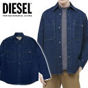 DIESEL　ディーゼル　メンズ　長袖シャツ　デニムシャツD-RAPP L/S SHIRTオーバーサイズ　大きいサイズ正規品/即納/送料無料