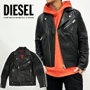 DIESEL ディーゼル メンズ レザージャケットL-STARKVILLE LEATHER JACKETアウター ブルゾン ジャンバー コート　ライダースジャケット 本革　羊革　 正規品　即日発送　【ラッピング不可】