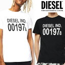 ディーゼル DIESEL メンズ Tシャツ 半袖 TEE ロゴ トップスT-DIEGO-001978 00SASA 0AAXJ白 ホワイト ブラック 黒 シンプル 1978 文字ユニセックス 男女兼用 ペア カップル おそろいDIESEL TEE