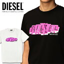 ディーゼル DIESEL メンズ Tシャツ 半袖 トップスT-DIEGOS-E32ブラック 黒 ホワイト 白 シンプル 定番カットソー TEE