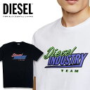 ディーゼル DIESEL メンズ Tシャツ 半袖 トップスT-DIEGOS-K37ブラック 黒 ホワイト　白　シンプル 定番カットソー　TEE