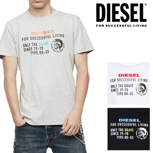 ディーゼル DIESEL メンズ 半袖Tシャツ　トップスT-DIEGO-XB白 ホワイト ブラック 黒 シンプル 定番ユニセックス 男女兼用 ペア カップル おそろいブレイブマン ロゴ