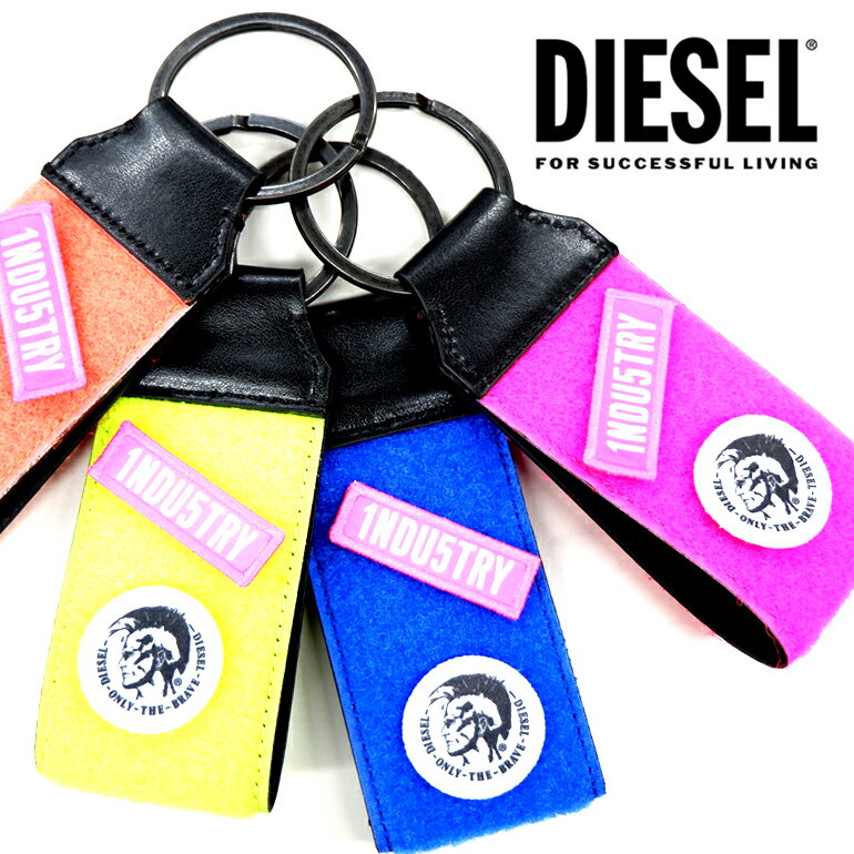 ディーゼル キーホルダー（レディース） DIESEL ディーゼル 蛍光色 キーホルダーX06062 P2295 K-TAP PORTACHIAVI雑貨 小物 ブレイブマン ロゴUNI ユニセックス レディース メンズ マジックテープ