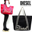 DIESEL ディーゼル キャンバス トートバッグX04887 PR012 CANVAS BAG JP L ロゴ マザーズバッグバッグ 鞄 黒 ブラック 赤 レッド かわいい