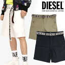 ディーゼル ビジネスベルト メンズ ディーゼル 短パン DIESEL メンズ ショートパンツ ハーフパンツ P-TOSHI-SHORT 00SQD3 0DAVD 900 58Wカラーパンツ 大きいサイズ ビッグサイズ も有り即納 正規品 ベージュ ブラック 黒 ベルト付き