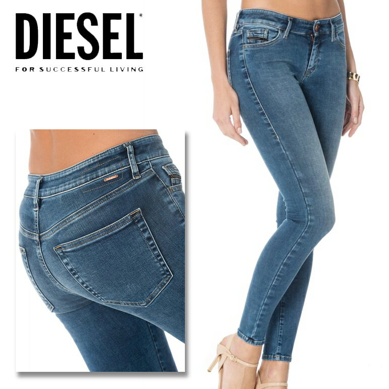 DIESEL　ディーゼル　レディース　デニムパンツ SLANDY 0084NM SLIM-SKINY REGULAR WAISTA DENIMボトム　ジーパン　スリム　スキニー　美シルエット