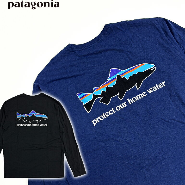 パタゴニア PATAGONIA メンズ 長袖　Tシャツ37574 メンズ・ロングスリーブ・ホーム・ウォーター・トラウト・レスポンシビリティー胸ロゴ　魚　バックロゴ　 ロングTシャツ ロンT 長袖 アウトドア