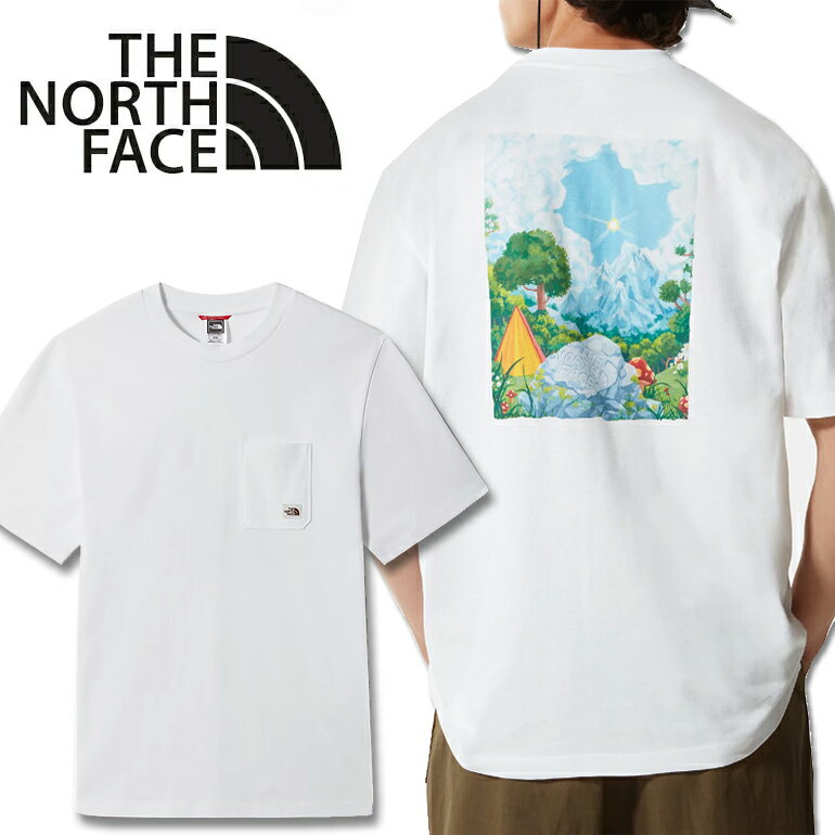 ノースフェイス Tシャツ THE NORTH FACE ボックスロゴ 半袖 カットソーNF0A5IGU HERITAGE S/S GR TEEトップス　クルーネック　バックプリント　ポケット付き オーバーサイズTEEシャツ