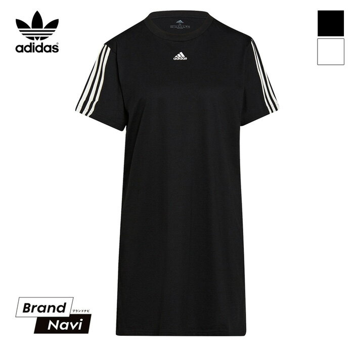 アディダス Tシャツ レディース 半袖 ワンピース ルーズ adidas オリジナルス 大きいサイズ ブラック ホワイト 人気黒 白 おしゃれ かわいい その1