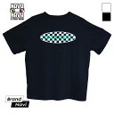 ナバナバ Tシャツ チェッカー オーバルロゴ 半袖 子供 男子 女子 韓国 ファッション 韓流 ストリート 男女兼用 ビックシルエット オーバーサイズ ダンス 衣装 ヒップホップ おしゃれ かわいい 小学生 中学生 NAVANAVA
