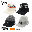 NEW ERA ニューエラ ゴルフキャップ ニット帽 バイザー付き 冬ゴルフ ラウンド 防寒 あったかい ジャガード織 オールドロゴ デザイン