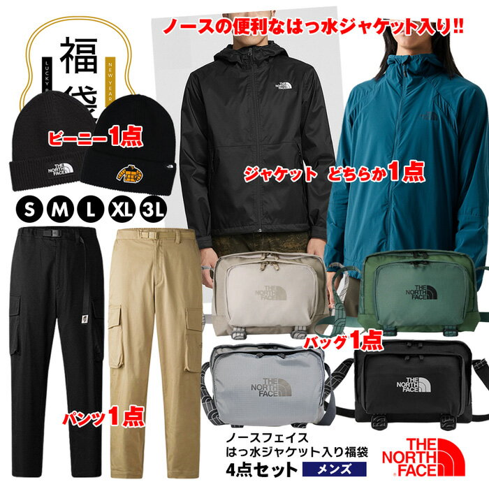福袋 メンズ ノースフェイス 豪華4点セット 数量限定 高額 海外モデル 人気 はっ水 DWR 防水 ジャケット パーカー フルジップ フーディー カーゴパンツ 海外モデル キャップ 帽子 ビーニー ショルダーバッグ 小物 まとめ売り HAPPYBAG ハッピーバッグ ラッキーバッグ