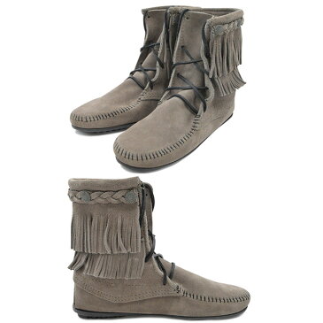 【サイズ交換1回無料】ミネトンカ ブーツ レディース ダブルフリンジ MINNETONKA DOUBLE FRINGE BOOT 靴 スウェード ブラック ブラウン