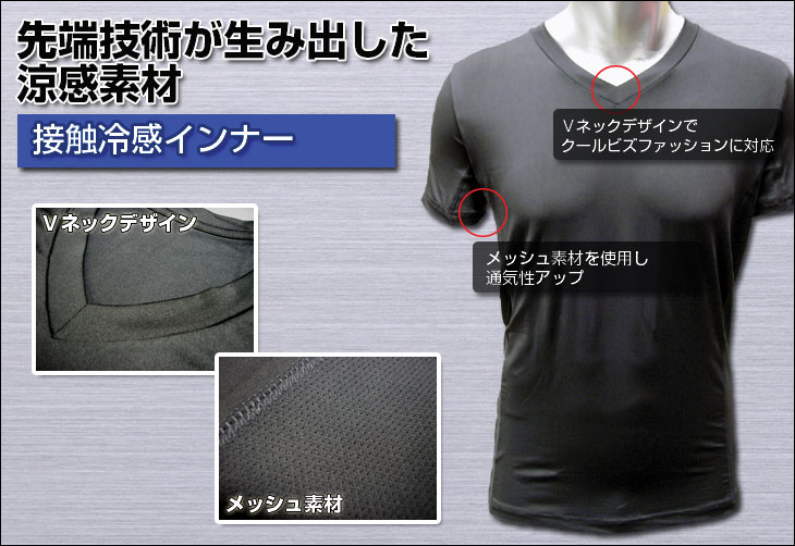 メンズ 半袖 Vネック Tシャツ トランクス 接触冷感 ストレッチ クールインナー 涼しい 夏用 クール ホワイト ブラック ボクサーパンツ セレクトショップ