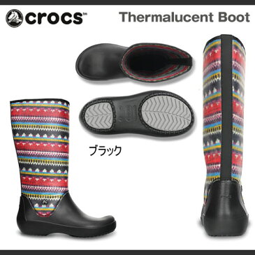 クロックス レディース 長靴 レインブーツ サーマルーセント ブーツ Crocs Thermalucent Boot