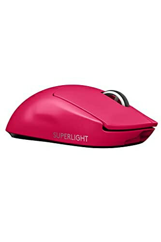 【中古】 Logicool G PRO X SUPERLIGHT ワイヤレス ゲーミングマウス G-PPD-003WL-MG 軽量 63g未満 LIGHTSPEED HERO 25Kセンサー POWERPLAY 無線 充電 対応 ゲーミング マウス マゼンタ ピンク PC windows 国内正規品