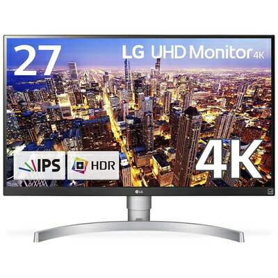【中古】 LG モニター ディスプレイ 27UK650-W 27インチ/4K/HDR10対応(標準輝度:350cd/?)/IPS非光沢/HDMI×2、DisplayPort/高さ調節、ピボット対応