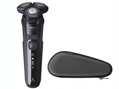 【中古】 PHILIPS 回転式 充電式 ウェット＆ドライ電気シェーバー 5000シリーズ 収納ケース付 ブラック..