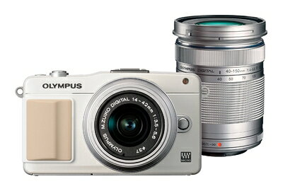【中古】 OLYMPUS ミラーレス一眼 PEN mini E-PM2 ダブルズームキット ホワイト E-PM2 DZKIT WHT