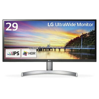 【中古】 LG モニター ディスプレイ 29WK600-W 29インチ/21:9 ウルトラワイド/HDR対応/IPS 非光沢/HDMI×2、DisplayPort/スピーカー搭載