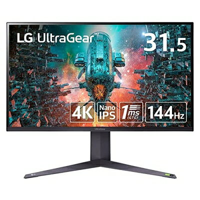 【中古】 LG ゲーミングモニター UltraGear 32GQ950-B 31.5インチ/4K/Nano IPS/1ms(GtoG)/144Hz/HDMI 2.1対応/G-SYNC Compatible,FreeSync Premium Pro/Vesa DisplayHDR 1000/DCI-P3 98%/HDMI×2,DisplayPort/ピボット,高さ調節対応 /無輝点保証