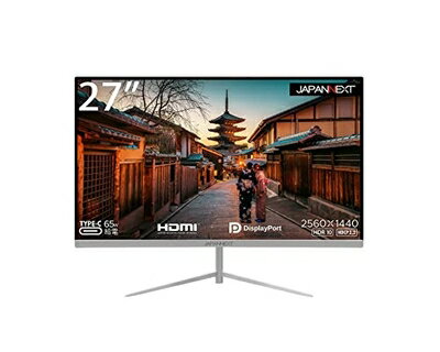 【中古】 JAPANNEXT 27型WQHD、Type-C 65W給電対応液晶モニターJN-T27WQHD-C65W USB PD USB-C