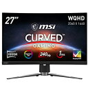 【中古】 MSI 湾曲ゲーミングモニター MPG ARTYMIS 273CQRX-QD 27インチ/WQHD/VAパネル/240Hz/1ms/湾曲率1000R/...