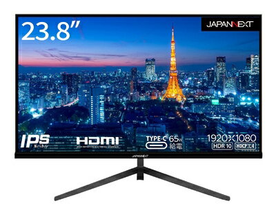 【中古】 JAPANNEXT 23.8インチIPSパネル搭載 フルHD液晶モニター JN-IPS2380FHDR-C65W HDMI USB-C(65W給電）
