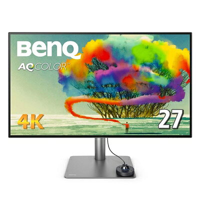 【中古】 BenQ 27型デザイナー向けモニターPD2720U(4K/IPS/ノングレア/P3 95%/Rec.709 100%/Thunderbolt 3/ブルーライト軽減/DP/スピーカー付/ピボット)